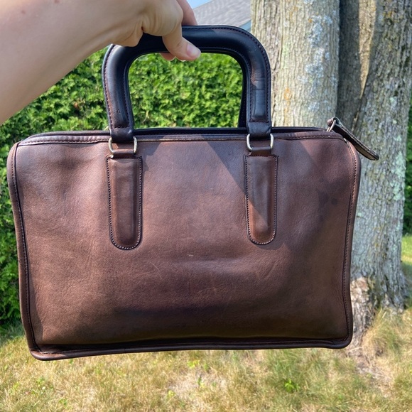 Coach Handbags - VINTAGE COACH BAG SLIM SATCHEL NYC MAHOGANY